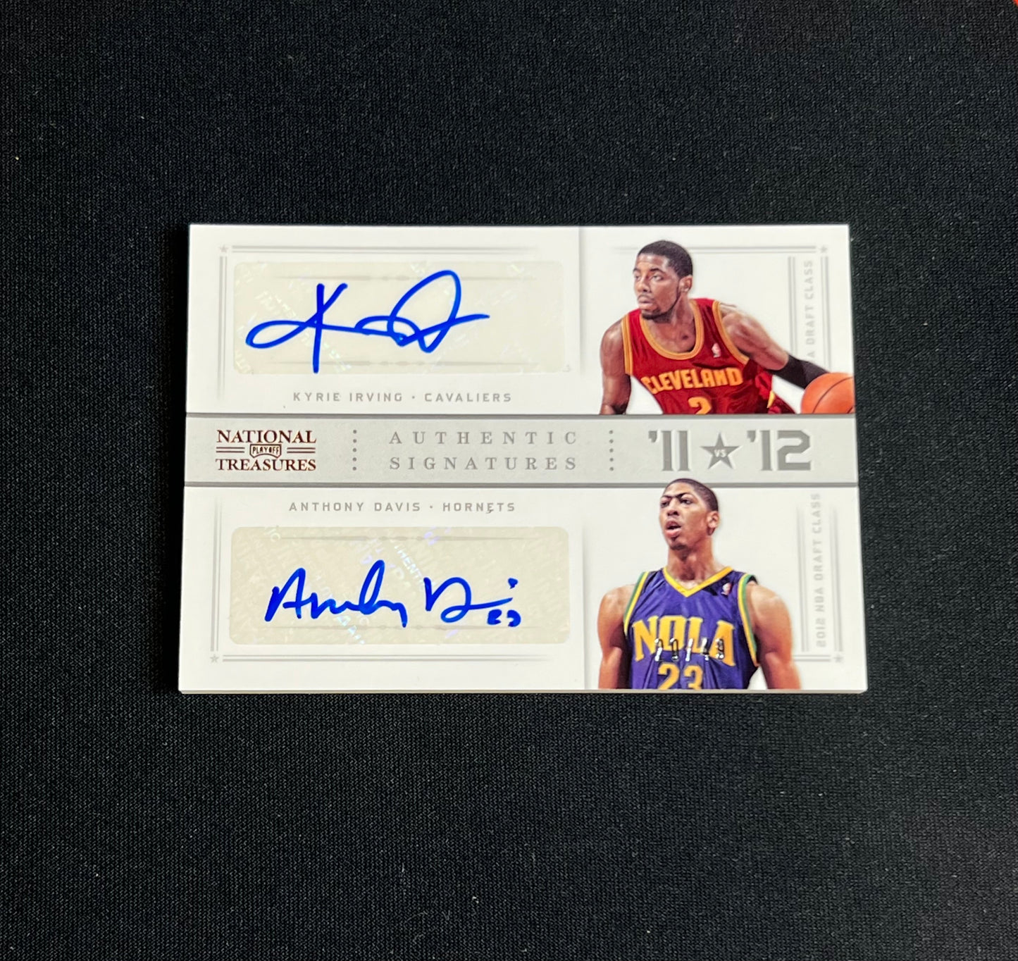 2012-13 National Treasures Kyrie Irving Anthony Davis Dual Rookie Auto /49 #1