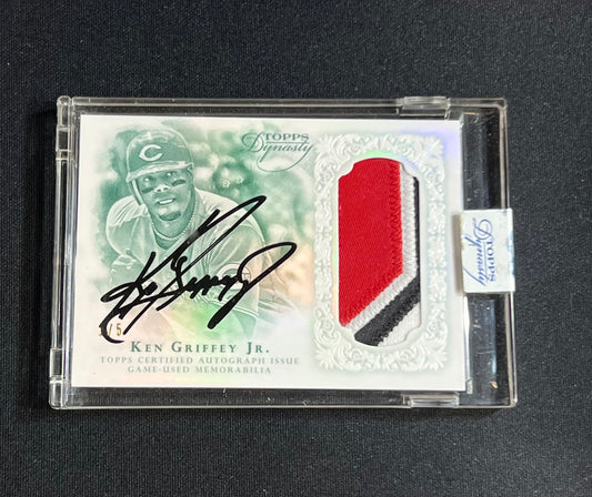 2015 Topps Dynasty Ken Griffey Jr Patch Auto /5 #AP-KG9 Reds