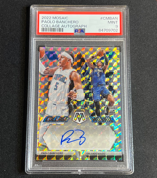 2022-23 Mosaic Paolo Banchero Collage Rookie Auto PSA 9 #CM-BAN Magic