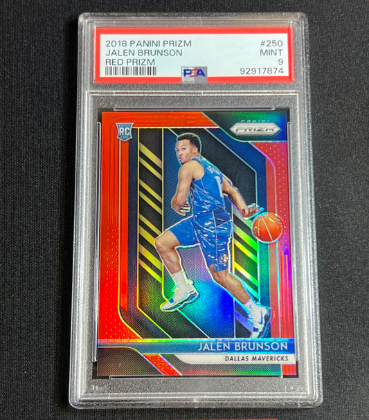 2018 Panini Prizm Jalen Brunzon True Red Rookie /299 PSA 9 #250