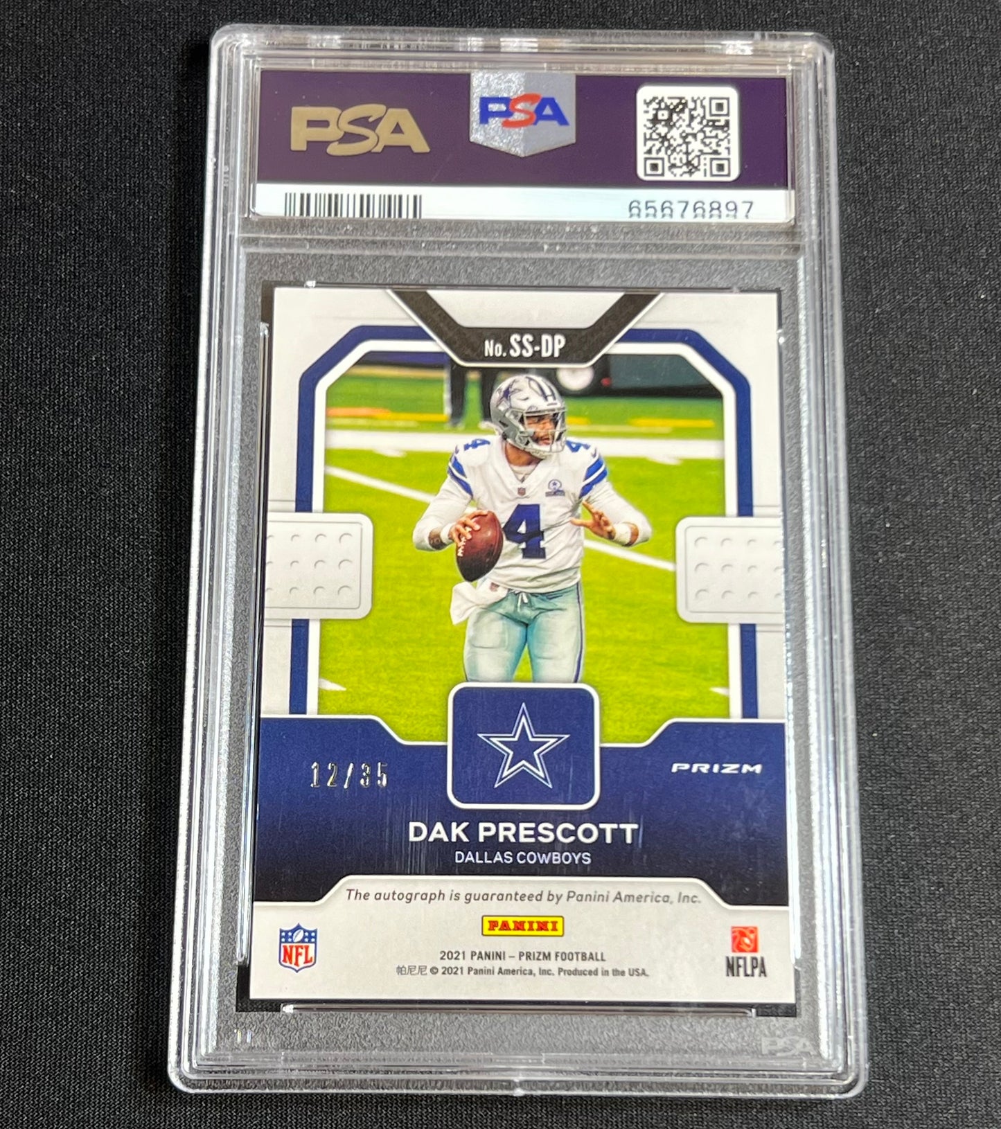 2021 Panini Prizm Dak Prescott Purple Power Auto /35 PSA 9 #SS-DP Cowboys