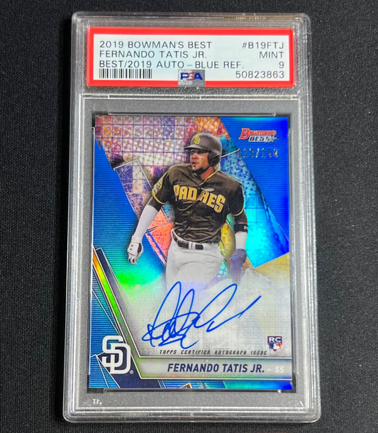 2019 Bowman's Best Fernando Tatis Blue Rookie Auto /150 PSA 9 #B19-FTJ Padres