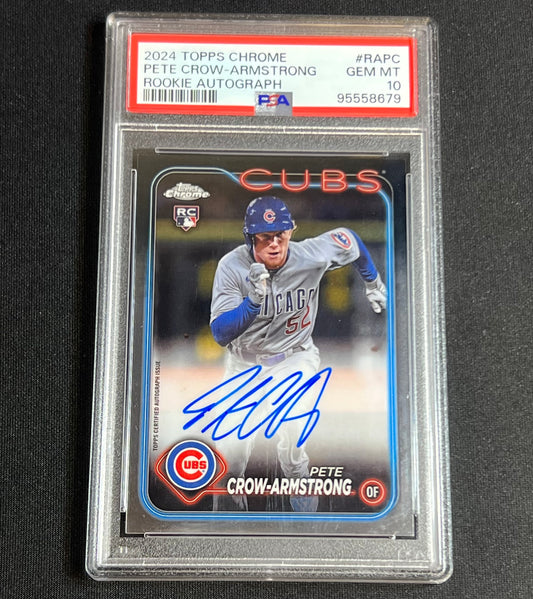 2024 Topps Chrome Pete Crow-Armstrong Rookie Auto PSA 10 #RA-PC Cubs