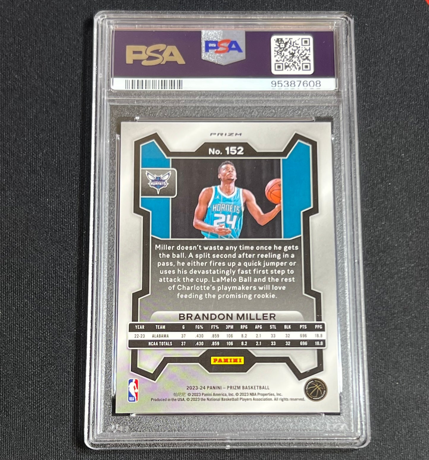 2023 Panini Prizm Brandon Miller Silver Rookie PSA 10 #152 Hornets